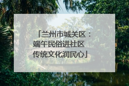 兰州市城关区：端午民俗进社区 传统文化润民心
