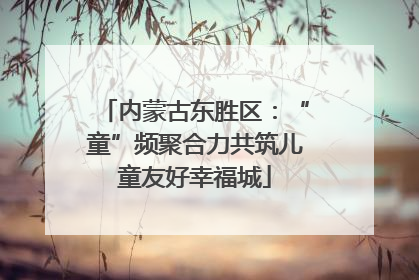 内蒙古东胜区：“童”频聚合力共筑儿童友好幸福城
