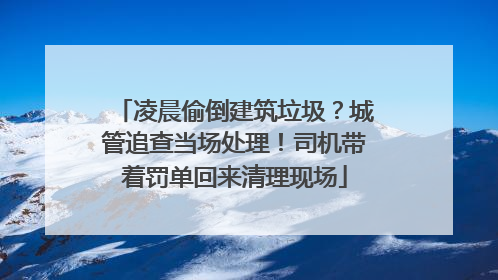 凌晨偷倒建筑垃圾？城管追查当场处理！司机带着罚单回来清理现场