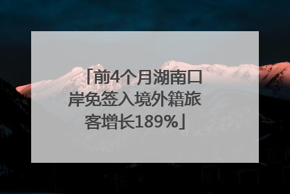 前4个月湖南口岸免签入境外籍旅客增长189%