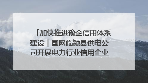 加快推进豫企信用体系建设｜国网临颍县供电公司开展电力行业信用企业现场咨询访谈工作