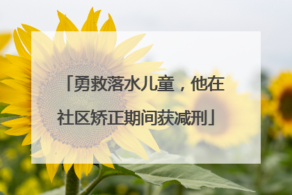 勇救落水儿童，他在社区矫正期间获减刑