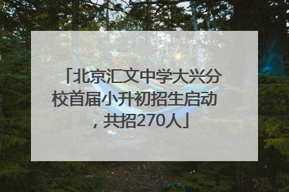 北京汇文中学大兴分校首届小升初招生启动，共招270人