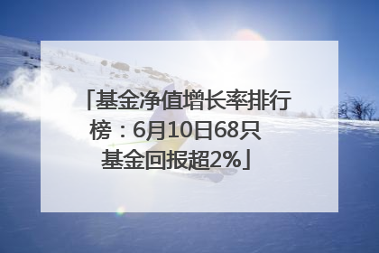 基金净值增长率排行榜：6月10日68只基金回报超2%