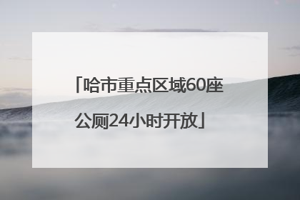 哈市重点区域60座公厕24小时开放