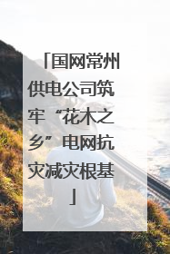 国网常州供电公司筑牢“花木之乡”电网抗灾减灾根基