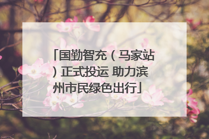 国勤智充（马家站）正式投运 助力滨州市民绿色出行
