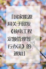 国家能源局关于印发《核电工程定额管理暂行办法》的通知