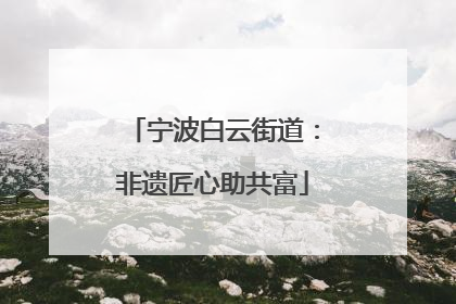 宁波白云街道：非遗匠心助共富