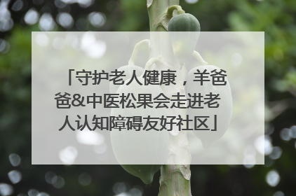 守护老人健康，羊爸爸&中医松果会走进老人认知障碍友好社区