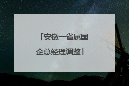 安徽一省属国企总经理调整