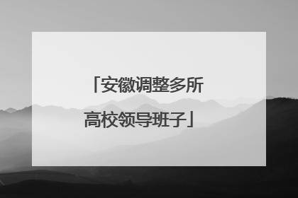 安徽调整多所高校领导班子