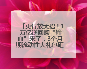 央行放大招！1 万亿逆回购“输血”来了，3个月期流动性大礼包砸向市场！