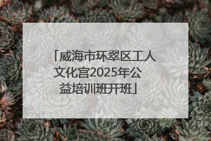威海市环翠区工人文化宫2025年公益培训班开班