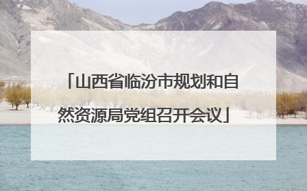 山西省临汾市规划和自然资源局党组召开会议