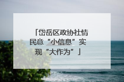 岱岳区政协社情民意“小信息”实现“大作为”