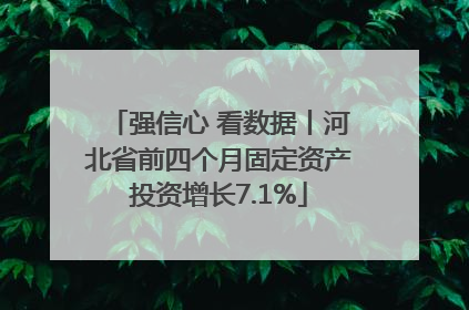 强信心 看数据丨河北省前四个月固定资产投资增长7.1%