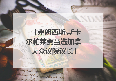 弗朗西斯·斯卡尔帕莱贾当选加拿大众议院议长