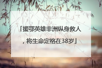 援鄂英雄非洲纵身救人，将生命定格在38岁