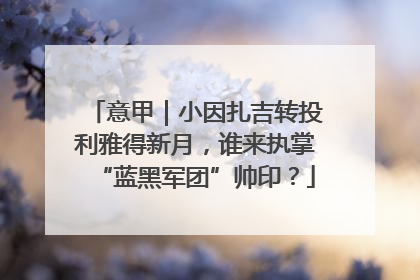 意甲｜小因扎吉转投利雅得新月，谁来执掌“蓝黑军团”帅印？