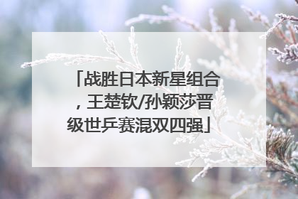 战胜日本新星组合，王楚钦/孙颖莎晋级世乒赛混双四强