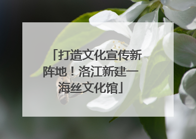 打造文化宣传新阵地！洛江新建一海丝文化馆
