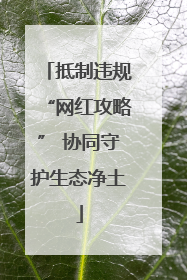 抵制违规“网红攻略” 协同守护生态净土