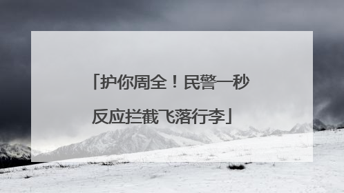 护你周全！民警一秒反应拦截飞落行李