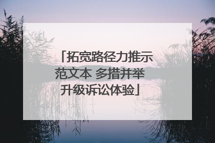 拓宽路径力推示范文本 多措并举升级诉讼体验