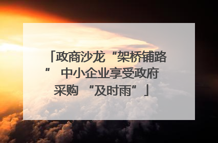 政商沙龙“架桥铺路” 中小企业享受政府采购 “及时雨”