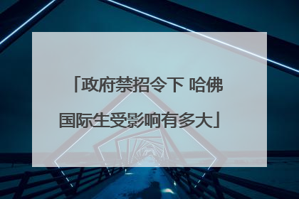 政府禁招令下 哈佛国际生受影响有多大