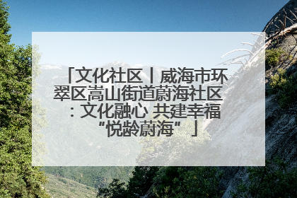 文化社区丨威海市环翠区嵩山街道蔚海社区：文化融心 共建幸福“悦龄蔚海”