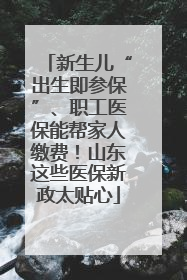 新生儿“出生即参保”、职工医保能帮家人缴费！山东这些医保新政太贴心