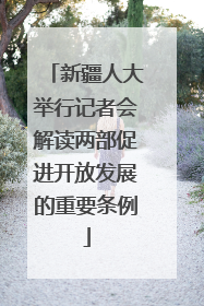 新疆人大举行记者会解读两部促进开放发展的重要条例
