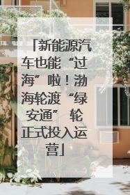 新能源汽车也能“过海”啦！渤海轮渡“绿安通” 轮正式投入运营