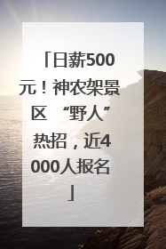 日薪500元！神农架景区 “野人” 热招，近4000人报名