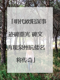 明代欧阳深事迹碑重光 碑文再现泉州抗倭名将传奇