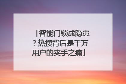智能门锁成隐患？热搜背后是千万用户的夹手之痛