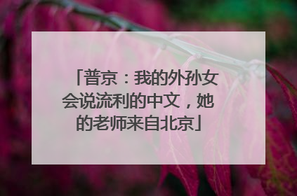 普京：我的外孙女会说流利的中文，她的老师来自北京