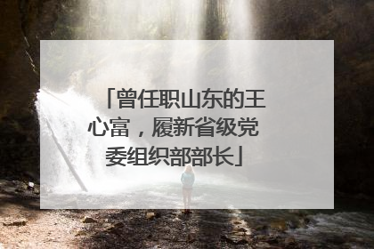 曾任职山东的王心富，履新省级党委组织部部长