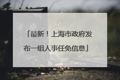 最新！上海市政府发布一组人事任免信息