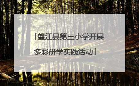 望江县第三小学开展多彩研学实践活动
