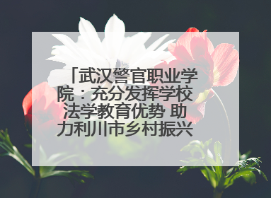 武汉警官职业学院：充分发挥学校法学教育优势 助力利川市乡村振兴全面发展