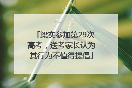 梁实参加第29次高考，送考家长认为其行为不值得提倡