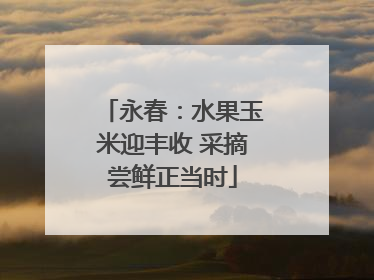 永春：水果玉米迎丰收 采摘尝鲜正当时