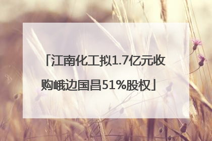 江南化工拟1.7亿元收购峨边国昌51%股权