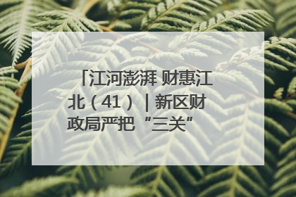 江河澎湃 财惠江北（41）｜新区财政局严把“三关” 绘就“良田美景”