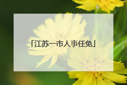 江苏一市人事任免