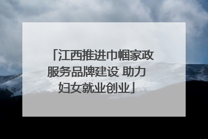 江西推进巾帼家政服务品牌建设 助力妇女就业创业