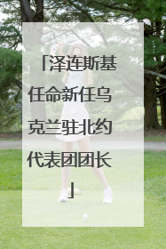 泽连斯基任命新任乌克兰驻北约代表团团长
